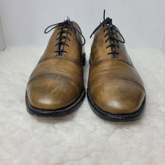 Allen Edmonds Park Ave Men’s Shoes Size 9.5 Bourbon Cap Toe Oxford Leather - Picture 2 of 11